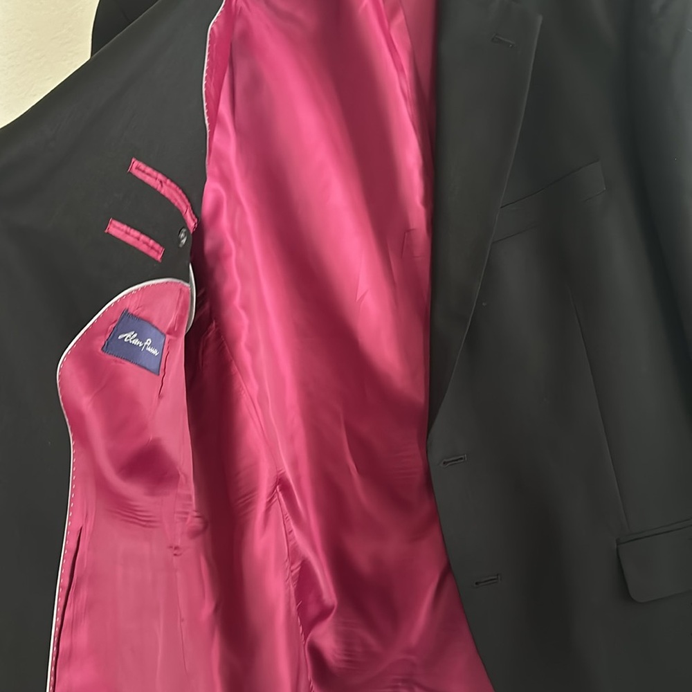 Alan Flusser Black Blazer Size 44 R View 5